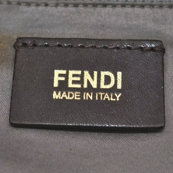 Fendi Mama baguette.  Grey nubuck with slight metallic and lucite hardware. - Picture 6 of 16